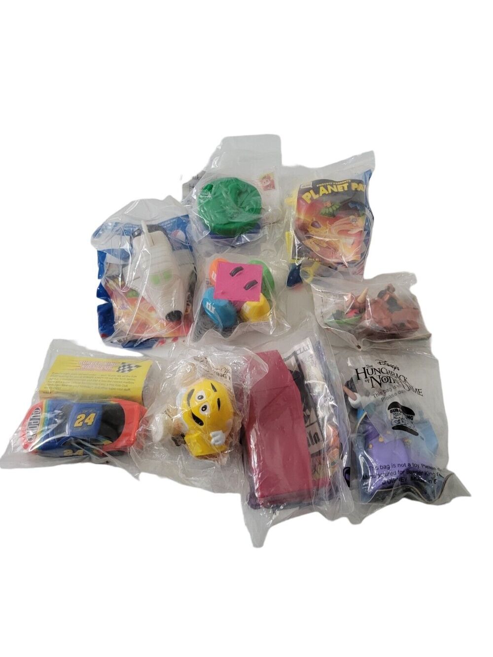 NEW Vintage Lot of 9 Burger King Kids Club Toys M&M, Lion King, Disney, Race Car